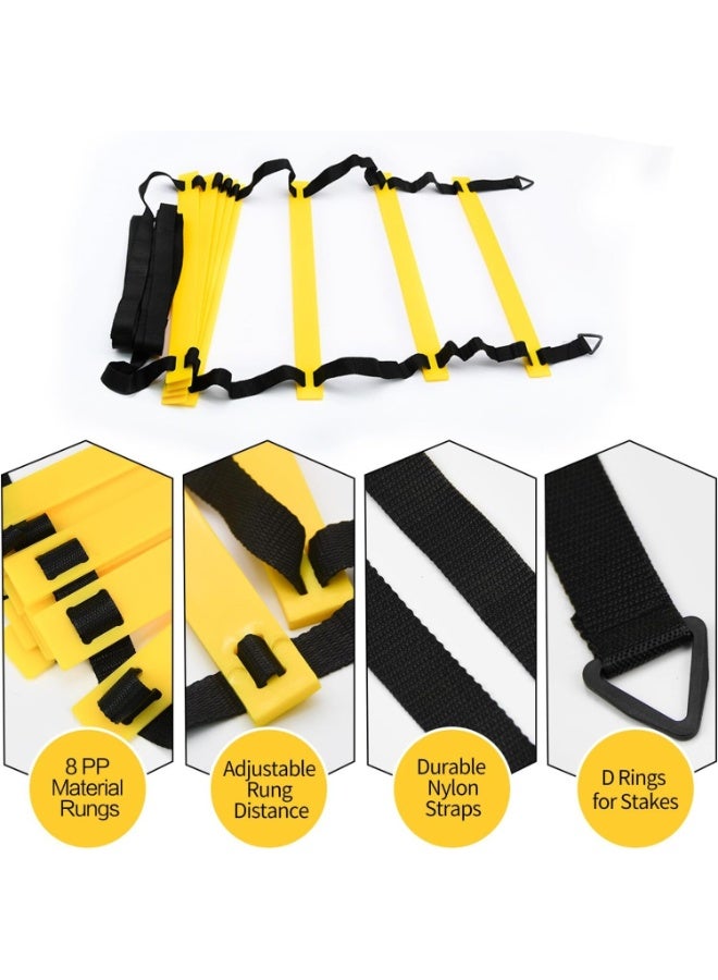 FAYET Agility Ladder Training Set with Carry Bag, Adjustable Speed Ladder for Footwork, Speed, and Coordination – Ideal for Soccer, Football, Rugby, and Outdoor Sports - Image 2